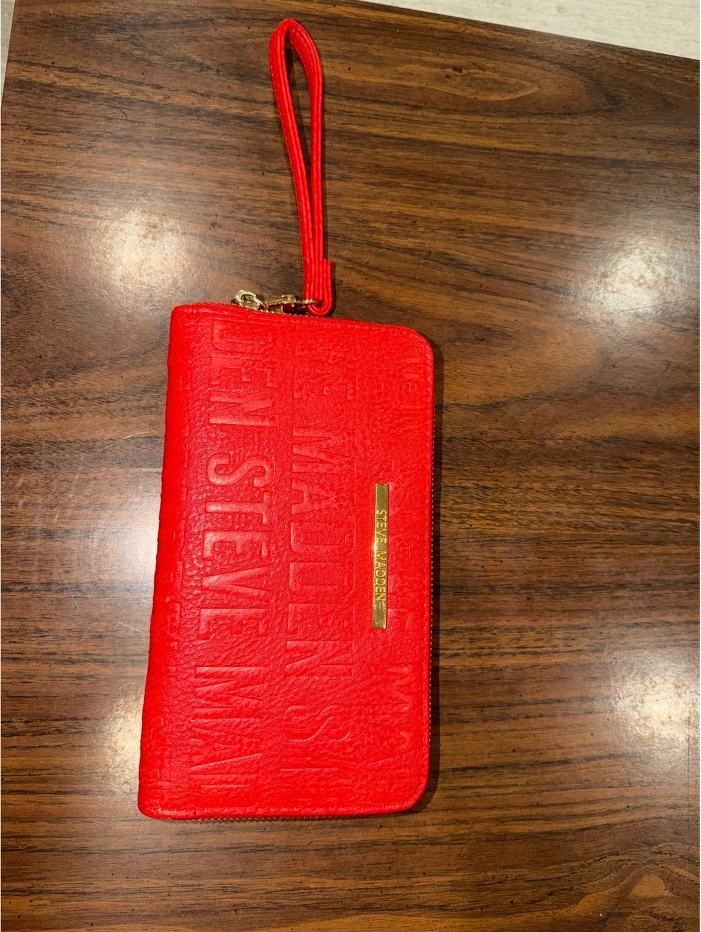 Steve Madden red wristlet wallet